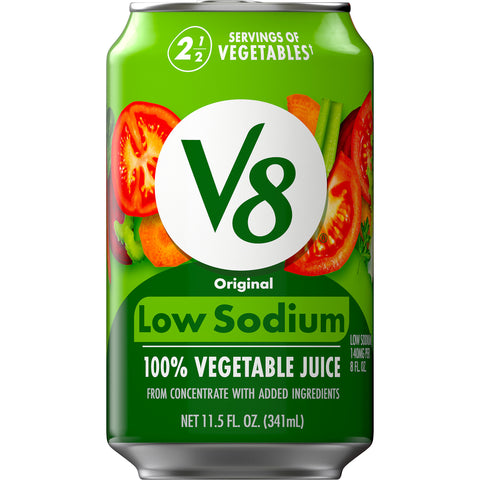 V8 Low Sodium 100 Percent Vegetable Juice, 11.5 Ounce -- 24 per case.