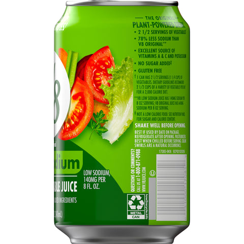 V8 Low Sodium 100 Percent Vegetable Juice, 11.5 Ounce -- 24 per case.