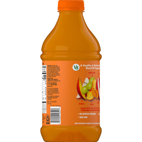V8 Fusion Peach Mango Beverage, 46 Fluid Ounce -- 6 per case.