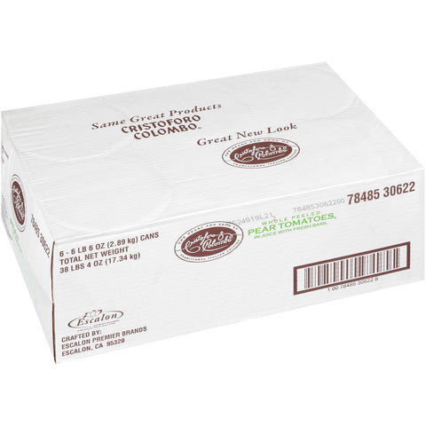 Cristoford Colombo Peeled Pear Tomatoes with Basil, 102 Ounce -- 6 per case.