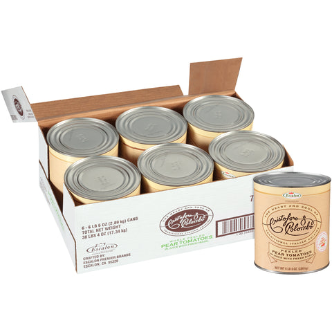 Cristoford Colombo Peeled Pear Tomatoes with Basil, 102 Ounce -- 6 per case.