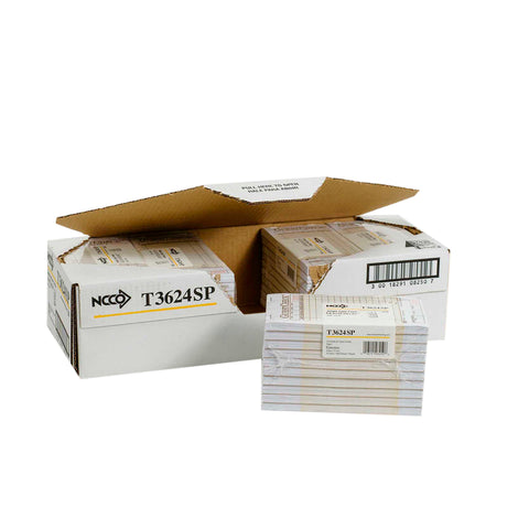 National Checking Company Guest Check Paper - 1 Part Tan, 15 Line, 3.5 x 6.75 inch -- 5000 per case.