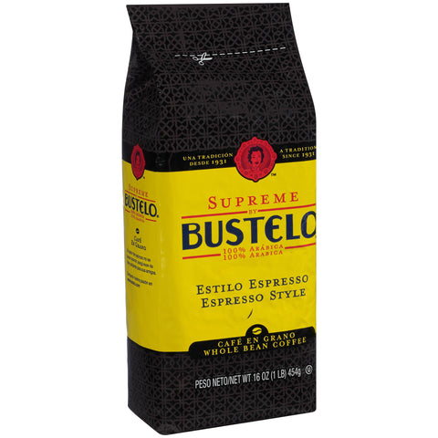 Bustelo Whole Bean Supreme Coffee, 16 Ounce -- 8 per case.
