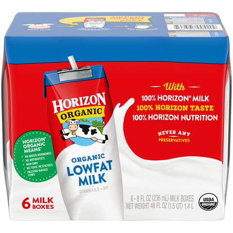 Horizon Organic MILK 1% LOW FAT UHT ORGANIC ASEPTIC CARTON SHELF STABLE