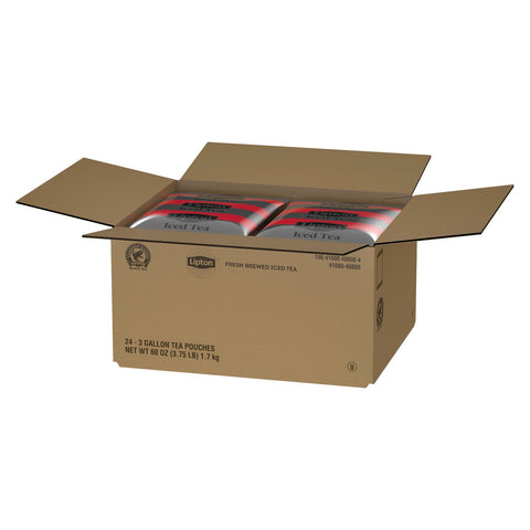 Lipton Black Unsweetened Iced Tea Pouches for Steeping Brewer, 3 gallon -- 24 per case