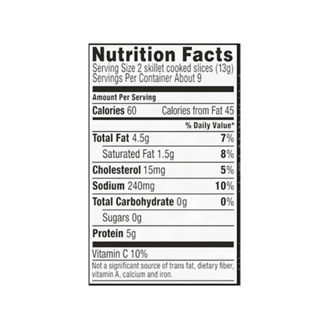 Oscar Mayer Center Cut Naturally Smoked Bacon, 12 Ounce -- 16 per case.