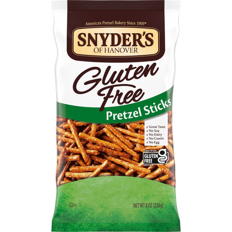 Snyders of Hanover Gluten Free Pretzel Sticks, 8 Ounce -- 12 per case.
