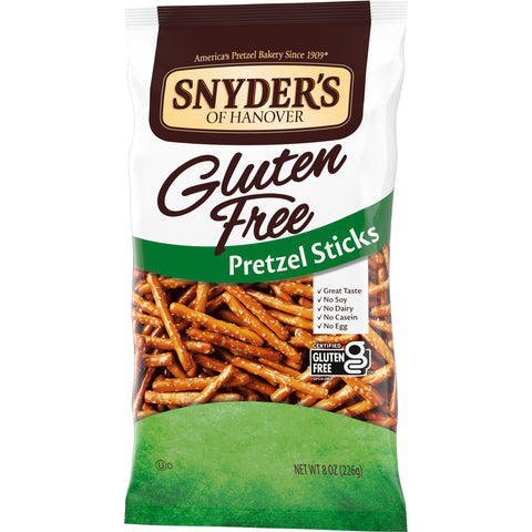 Snyders of Hanover Gluten Free Pretzel Sticks, 8 Ounce -- 12 per case.