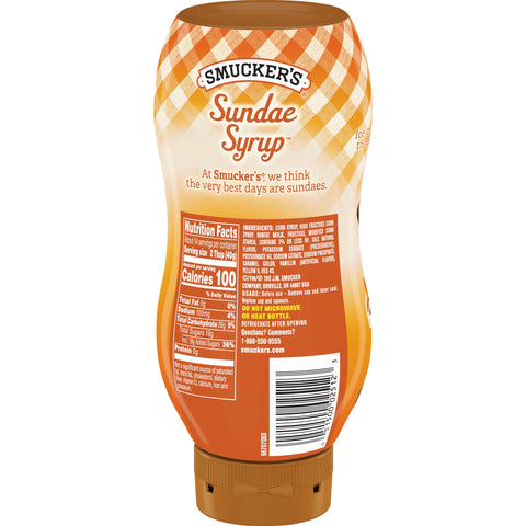 Smuckers Caramel Sundae Syrup, 20 Ounce -- 12 per case.