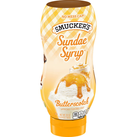 Smuckers Butterscotch Sundae Syrup, 20 Ounce -- 12 per case.