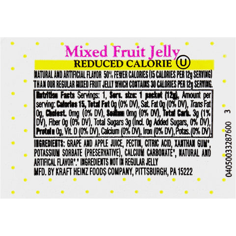 Portion Pac JELLY ASSORTED REDUCED CALORIE SINGLE SERVE CUP 0090720/78000443