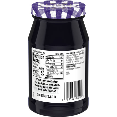 Smucker's® JAM BLACKBERRY SEEDLESS GLASS JAR