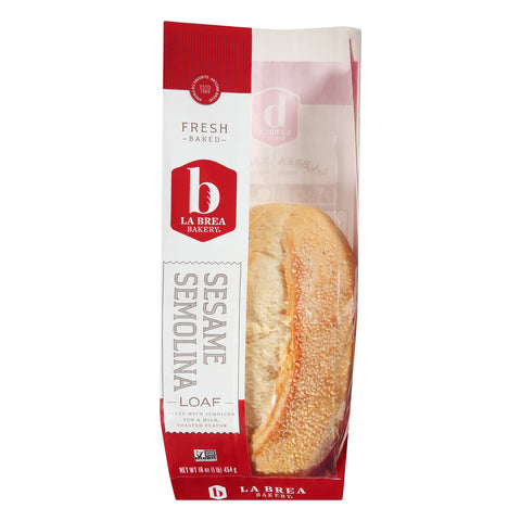 Labrea Bakery Sesame Semolina Bread Loaf, 16 Ounce -- 12 per case.