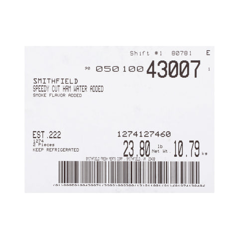 Armour Deli Speedy Cut Ham - Water Added, 9 to 11 Pound -- 2 per case.