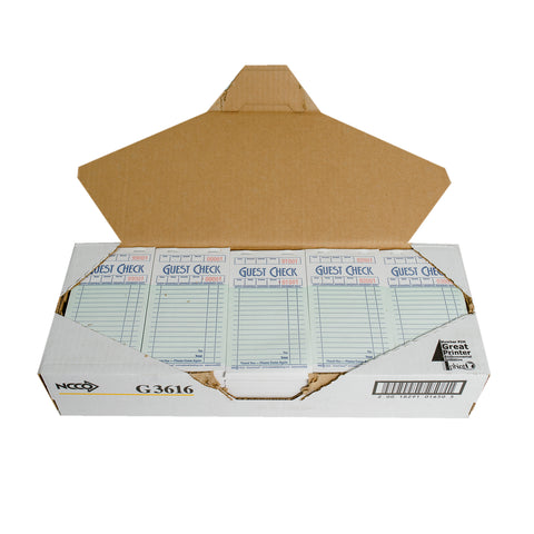National Checking Rectangular Medium Paper Green 15 Lines One-Part Guest Check, 6.75 x 3.5 x 18.3 inch -- 5000 per case