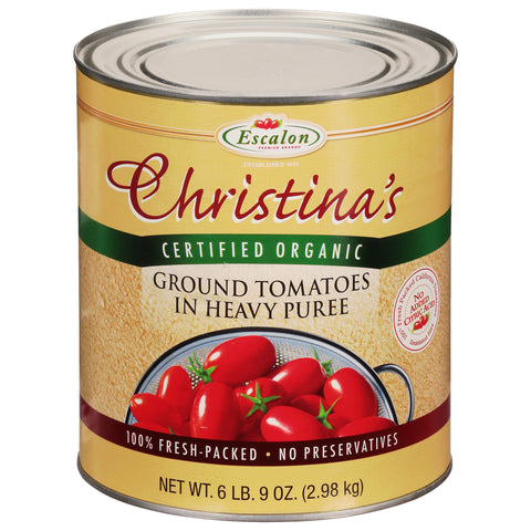 Christinas Certified Organic Ground Tomatoes in Extra Heavy Puree, 105 Ounce -- 6 per case.