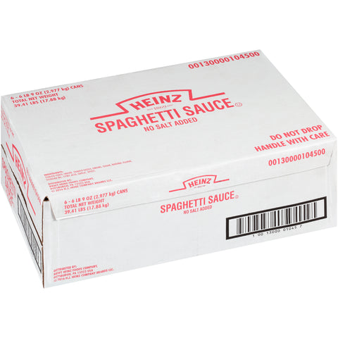 Heinz No Salt Spaghetti Sauce, 104 Ounce -- 6 per case.