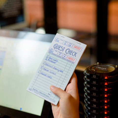 National Checking Company Guest Check Board - 1 Part Green, 16 Line, 3.5 x 6.75 inch -- 2500 per case.