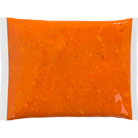 Stockpot Frozen RTS Roasted Red Bell Pepper and Smoked Gouda Bisque - 4 lb. pouch, 4 per case