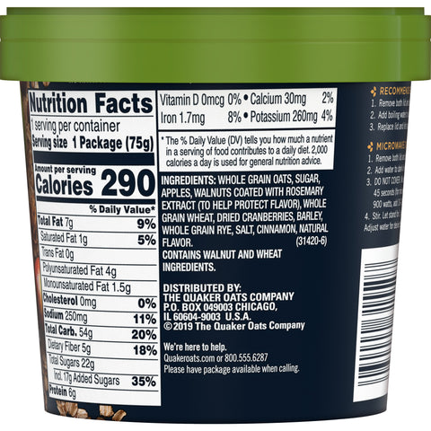 Real Medleys QUAKER REAL MEDLEY APPLE WALNUT 12/2.64Z