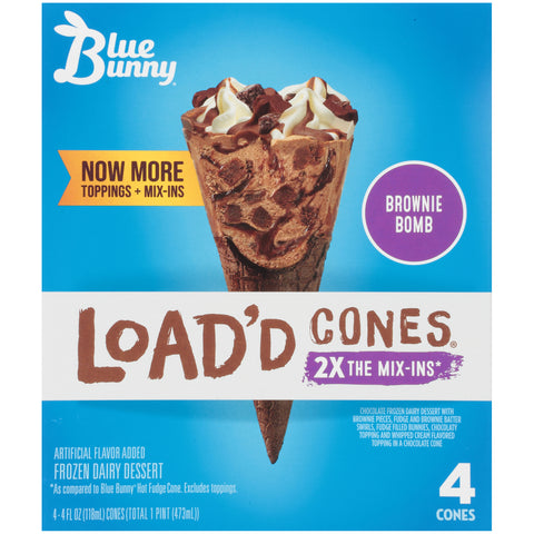 Blue Bunny CONE ICE CREAM LOADED BROWNIE BOMB