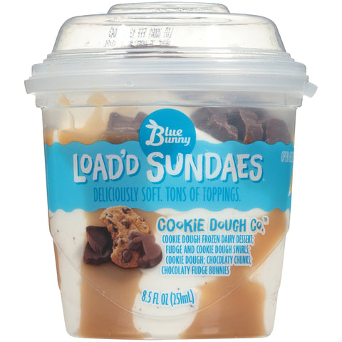 Blue Bunny ICE CREAM LOADED SUNDAE COOKIE DOUGH