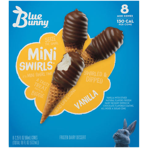 Blue Bunny ICE CREAM CONE VANILLA MINI SWIRLS
