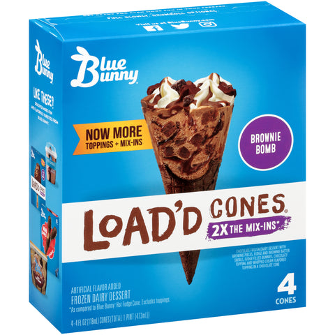 Blue Bunny CONE ICE CREAM LOADED BROWNIE BOMB