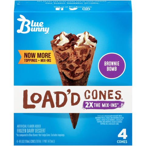 Blue Bunny CONE ICE CREAM LOADED BROWNIE BOMB