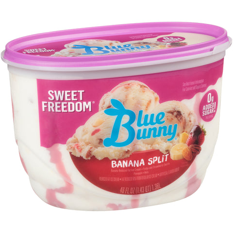 Sweet Freedom ICE CREAM BANANA SPLIT NO-SUGAR-ADDED PLASTIC TUB