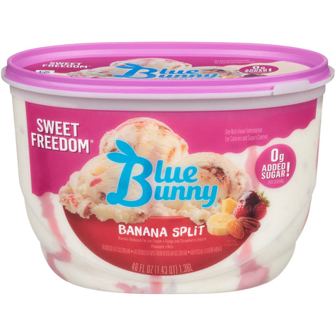 Sweet Freedom ICE CREAM BANANA SPLIT NO-SUGAR-ADDED PLASTIC TUB