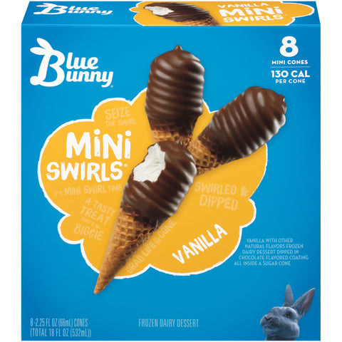 Blue Bunny ICE CREAM CONE VANILLA MINI SWIRLS