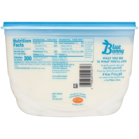 Blue Bunny ICE CREAM VANILLA BEAN