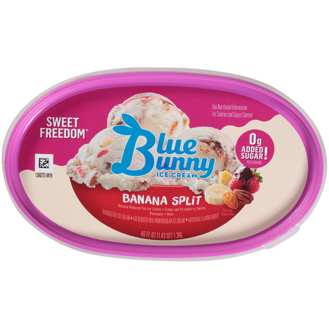 Sweet Freedom ICE CREAM BANANA SPLIT NO-SUGAR-ADDED PLASTIC TUB