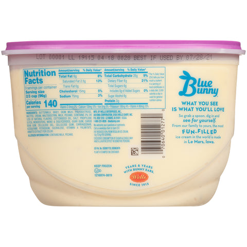 Blue Bunny ICE CREAM BUTTER PECAN NSA