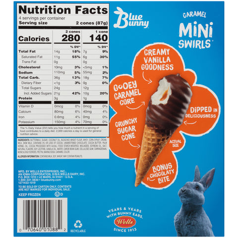 Blue Bunny ICE CREAM CONE CARAMEL MINI 966407