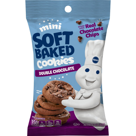 Pillsbury Soft Baked Mini Double Chocolate Cookies, 18 Ounce -- 9 per case.