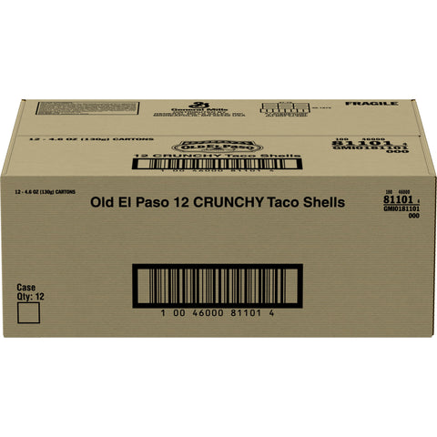 Old El Paso Crunchy Taco Shells, 4.6 Ounce -- 12 per case.