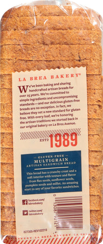 La Brea Bakery® BREAD MULTIGRAIN SLICED GLUTEN FREE
