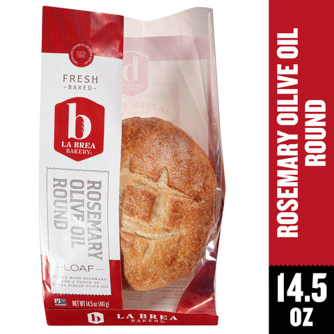 Labrea Bakery Round Rosemary Olive Oil Bread, 14.5 Ounce -- 12 bags per case.