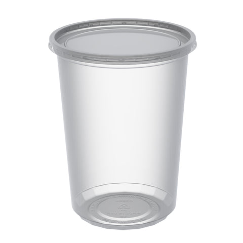 Anchor Packaging MicroLite Polypropylene Microwavable Clear Deli Cup Base and Lid, 32 Ounce Capacity -- 250 per case