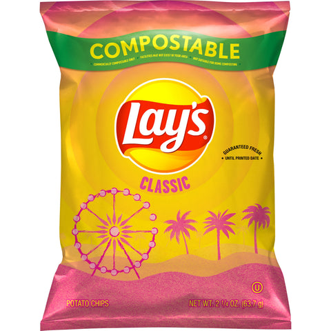 Lays Classic Potato Chips, 2.25 Ounce -- 24 per case