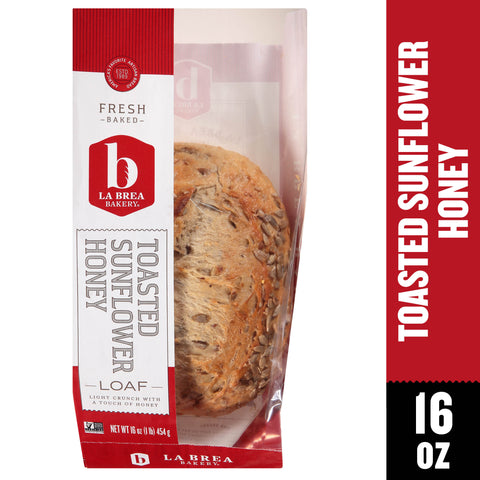 Labrea Bakery Limited Edition Toasted Sunflower Honey Bread Loaf, 16 Ounce -- 12 per case.