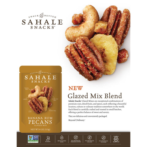 Sahale Banana Rum Pecans Glazed Mix, 4 Ounce -- 6 per case.