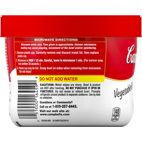 Campbell's® SOUP VEGETABLE RED & WHITE BEEF BOWL MICROWAVEABLE