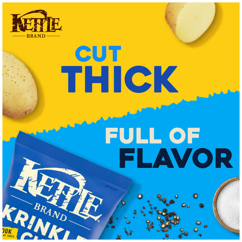 Kettle Krinkle Cut Salt and Fresh Ground Pepper Potato Chips - 9 oz. bag, 12 per case