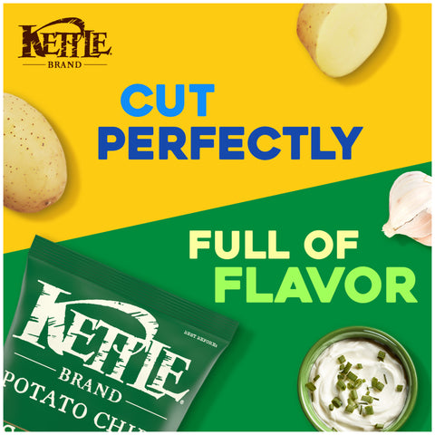 Kettle Foods Sour Cream, Onion and Chive Potato Chips - 3 oz. bag, 12 per case
