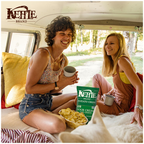 Kettle Foods Sour Cream, Onion and Chive Potato Chips - 3 oz. bag, 12 per case