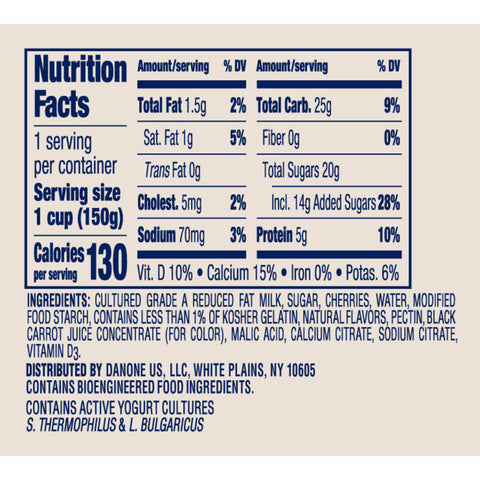 Yogurt Cherry Low Fat Fob
