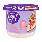 Light and Fit Strawberry Cheesecake Yogurt, 5.3 Ounce -- 12 per case.